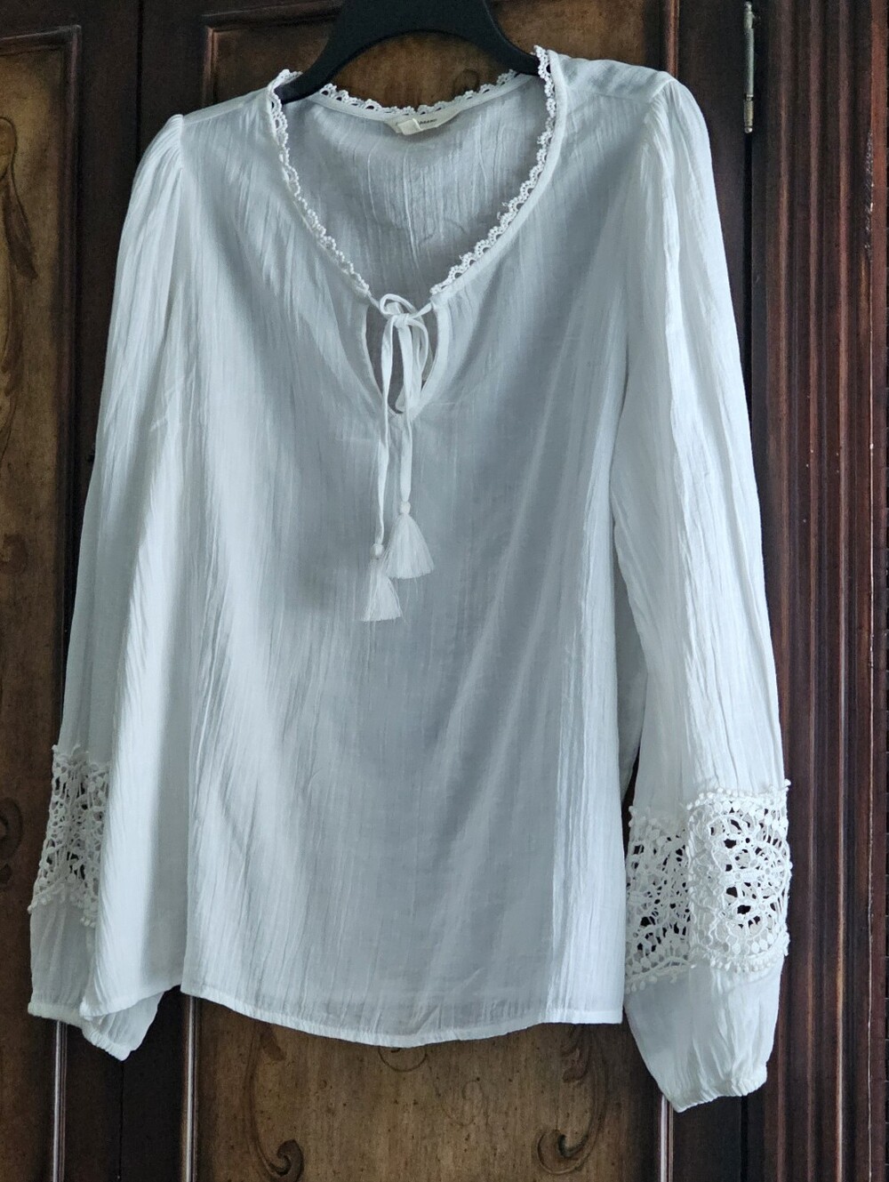 Lucky Brand White Gauze Top Medium